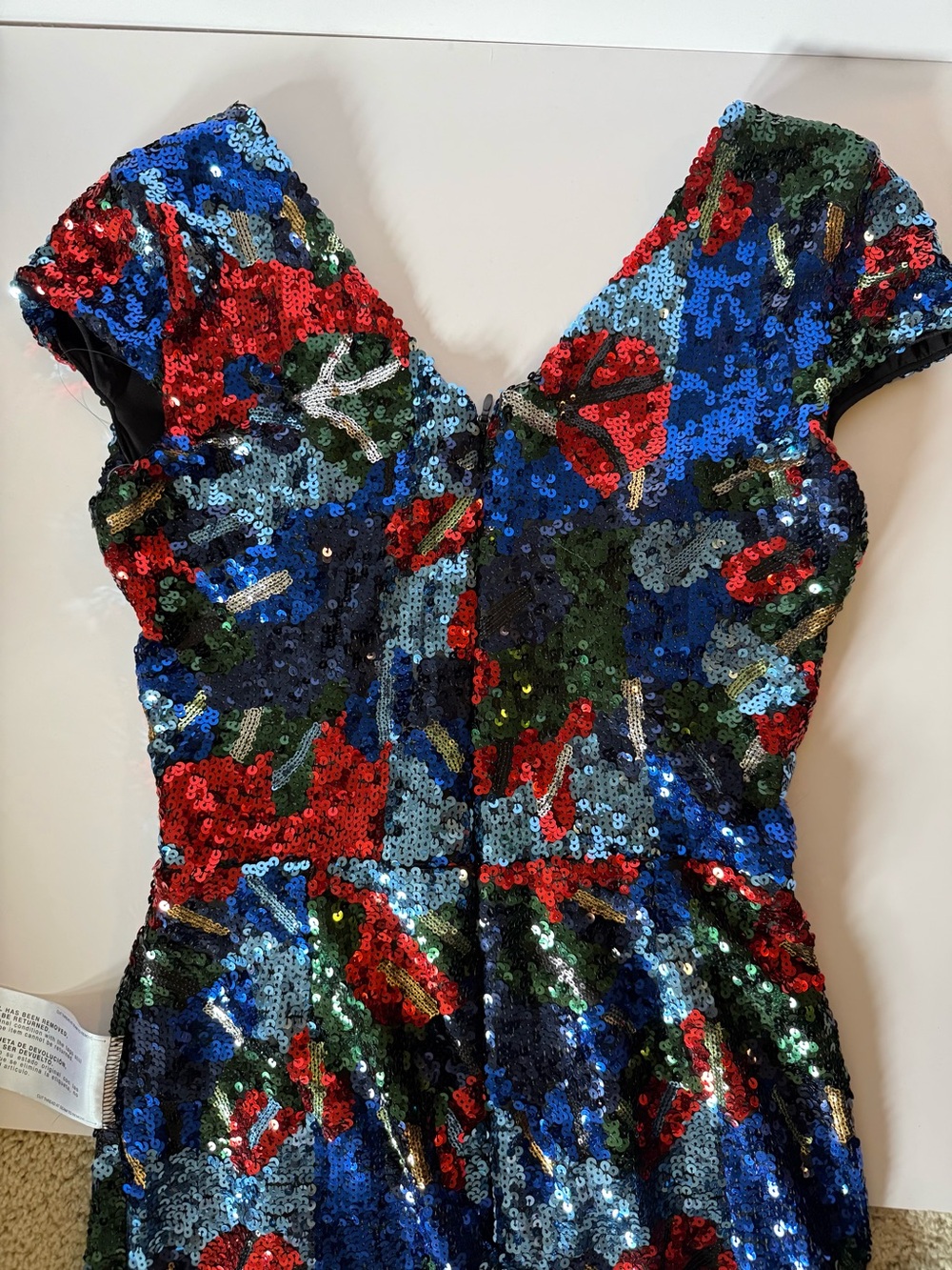 Dress the Population Cobalt Multi Sequin Midi Dress NWT Size S - Picture 4 of 6